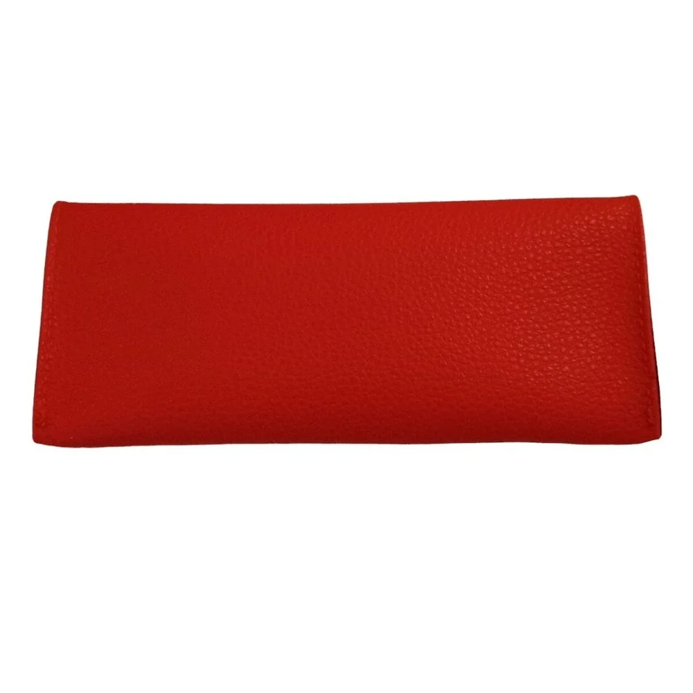 Guess Red Leather Eyeglass Case Black Velvet Lined Designer Sunglass Snap Holder